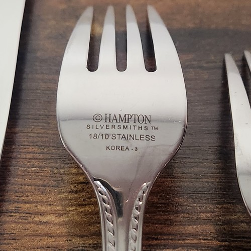 Cubiertos Hampton Silversmiths Dazzle acero inoxidable 18/10 Corea-3 ajuste de 1 lugar - Imagen 9 de 11