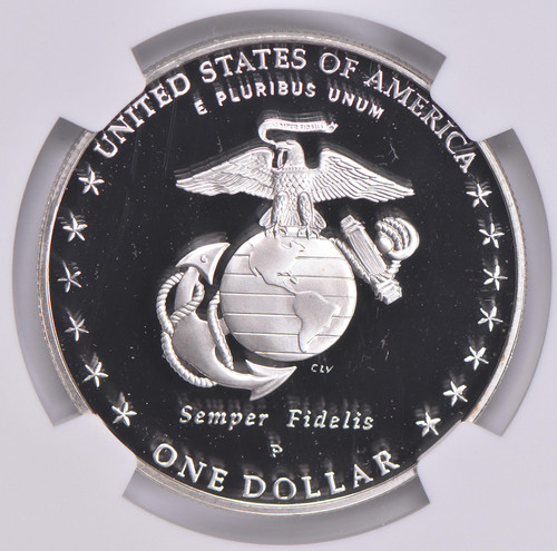 Proof 9.9 UCam 2005-P Marine Corps Commemorative Dollar NGC X NGCX - Picture 4 of 5