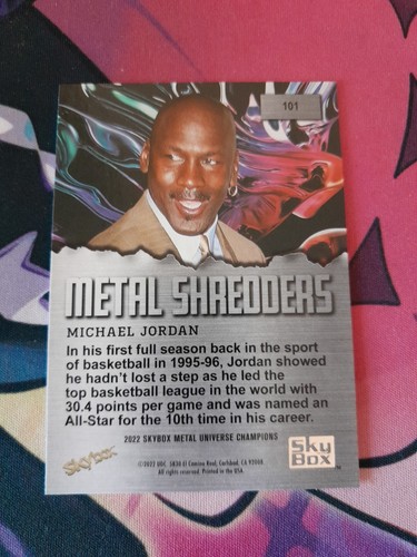 2022 Skybox Metal Universe Michael Jordan π₯ Metal Shredders #101 Chicago Bulls - Foto 2 di 2
