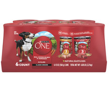 (6 Pack) ONE Natural Wet Dog Food, High Protein Soft Variety Pack, 13 oz Cans 3.90 per gallon