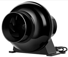 4 Inch 195 CFM Inline Duct Ventilation Fan Exhaust Fan for Grow Tent HVAC Blower