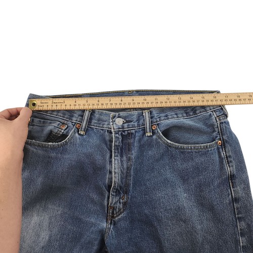 Jeans Levis 505 uomo 36x30 regular blu denim abrasione lavaggio medio - Foto 10 di 11