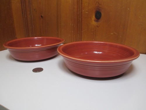 2 cuencos de sopa de cereal Homer Laughlin Fiesta Ware pimentón 7" de gres cupé EE. UU. - Imagen 2 de 7