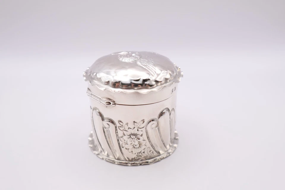 Antigua caja de baratija de plata de ley con sello Sheffield 1898 Foto 4 de 4