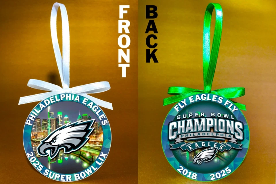 2025 Philadelphia Eagles Super Bowl LIX Christmas Ornament NFL