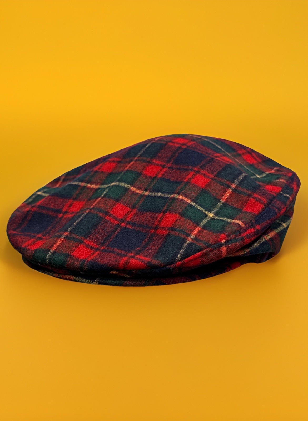 Vintage Pendleton Red Plaid Wool Flat Cap Newsboy… - image 1