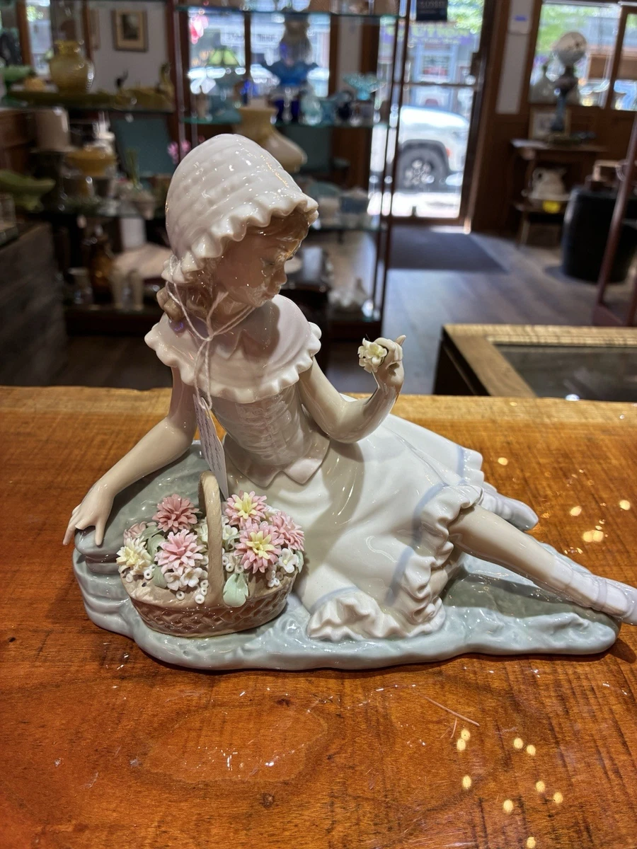 Lladro Girl With Flower Basket for sale | eBay