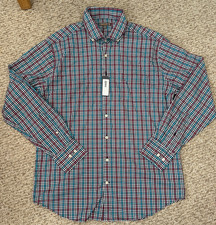 Peter Millar Shirt Mens L Checker Button Up Stretch Preppy Summer Comfort