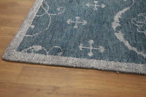 Modern Abstract Green Wool Area Rug Floral Hand-made Contemporary Carpet 5x8 - Picture 9 of 12