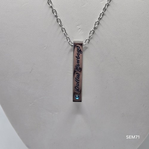 DALLAS COWBOYS SILVER (IN COLOR) BAR CHARM / 18" LOOP CHAIN NECKLACE - Picture 14 of 14