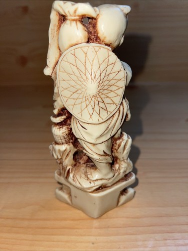 Chinesische Harz Hand asiatischer Fischer Mann Statue Figur ~ 6 Zoll - Bild 3 von 8