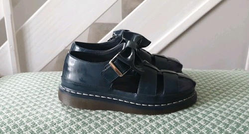Dr Martens Agyness Deyn Bow Patent Blue Sandals Gladiator Aggy UK 7 - Picture 3 of 17