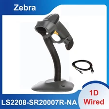Zebra Symbol LS2208-SR20007R-NA 1D USB Handheld Barcode Scanner USB Kit w/ Stand