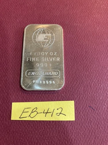 1 ENGELHARD 1 OZ. .999 FINE SILVER BAR BIG E