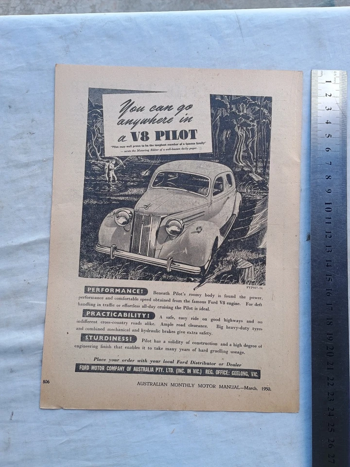 Ford V8 Pilot Original Advertisement Removed from a Magazine - image 1 of 1