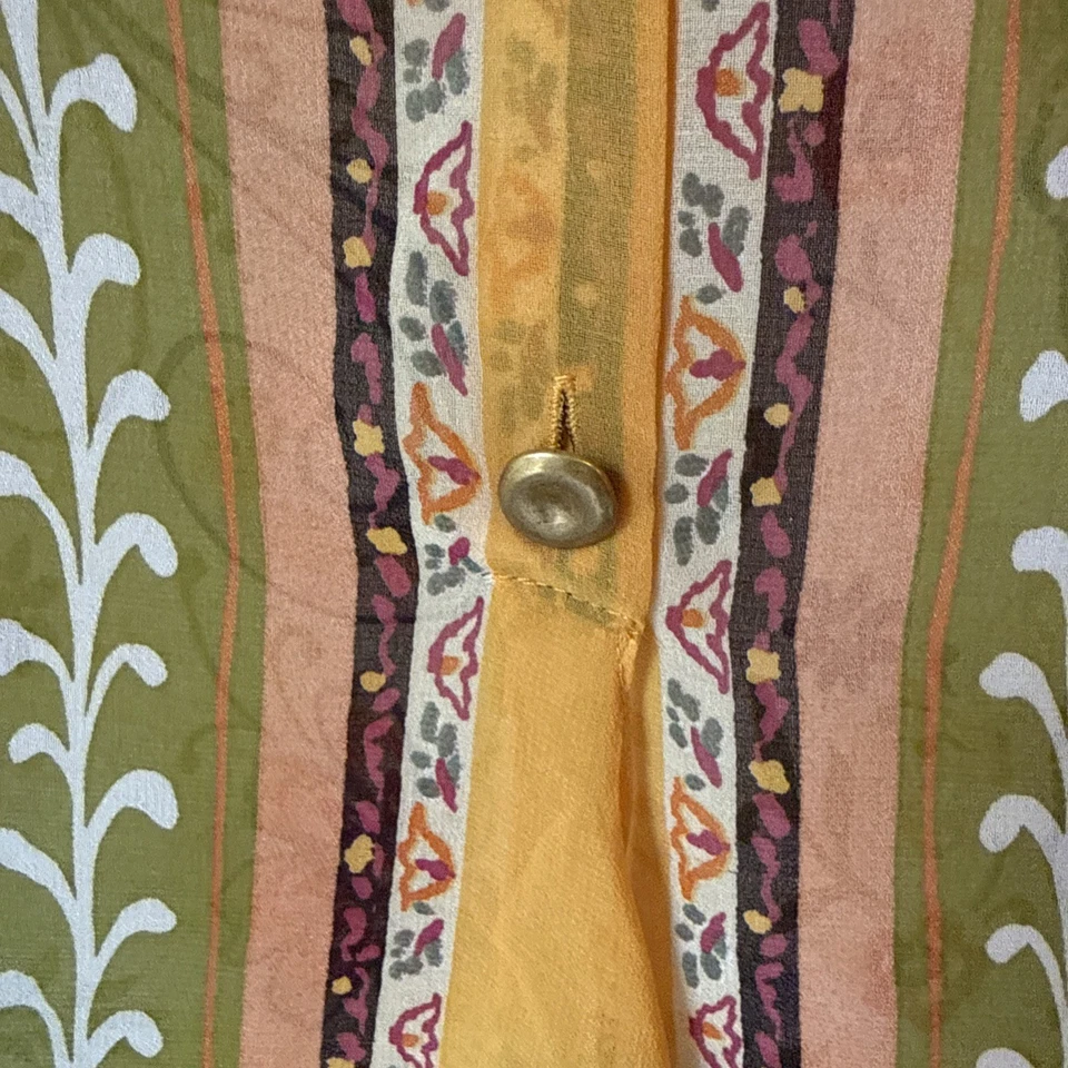 Zara Top Sheer Floral Artsy Womens Size M Tie Front Beachy Boho Preppy Coastal - Image 3 of 4