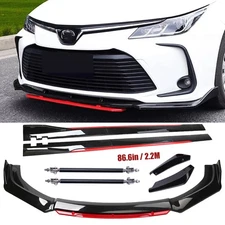 For Toyota Corolla Front Bumper Lip Spoiler Splitter Glossy Black Red Body Kit