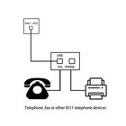 Rozdzielacz telefoniczny, RJ11 6P4C 1 męski na 2 gniazda H7I8 adapter, 2 RJ11 droga D1I4