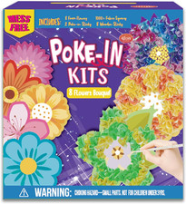 8 Packs Poke in Crafts Art Kits Flower Bouquets, Mess Free Kids' Paper Craft Kit