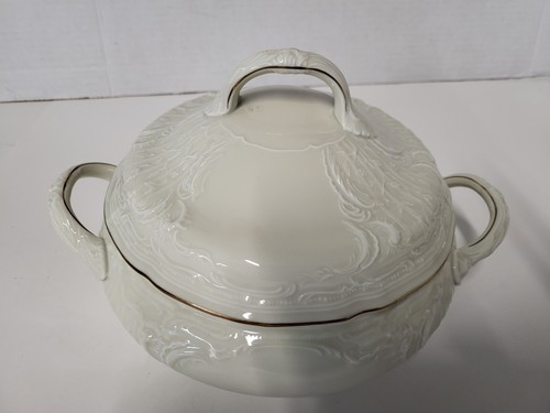 NEUWERTIG Rosenthal Germany Sanssouci Gemüseschüssel elfenbein geprägt bedeckt - Bild 2 von 19