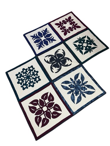 Bloque de acolchado artesanal hawaiano para colgar en la pared corredor de mesa