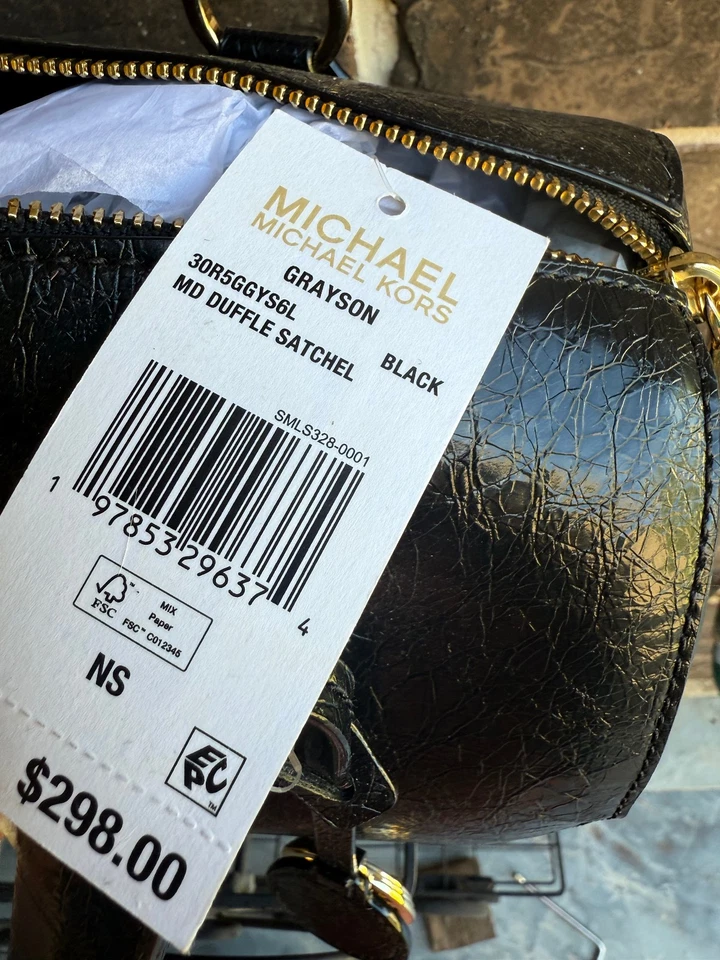 NUEVO CON ETIQUETAS $298 BOLSO BANDOLERA MICHAEL KORS Grayson mediano NEGRO Foto 4 de 4