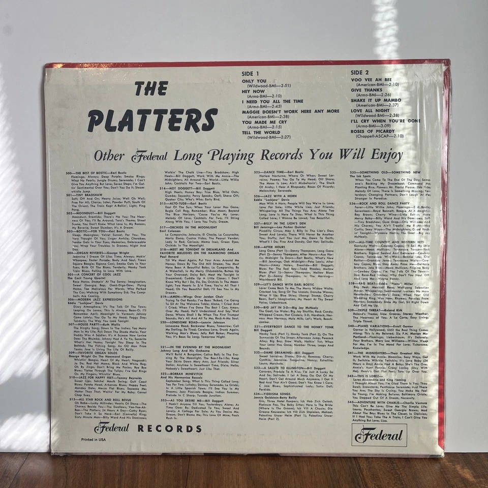 SEALED Federal 651 Platters 1957 Doo Wop Grail MEGA RARE OG LP Turquoise MINT Foto 2 de 4