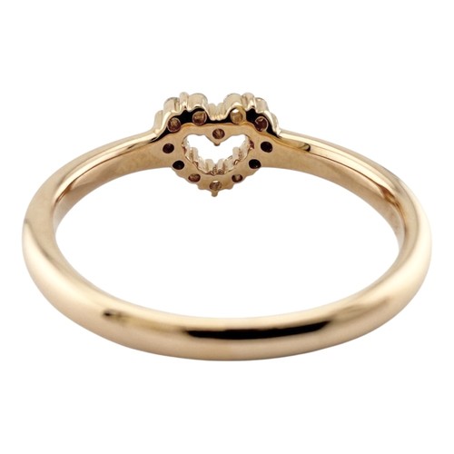 Ponte Vecchio Ring US 4 EU47 K18 Pink Gold diamond 0.12ct heart used - Picture 5 of 8