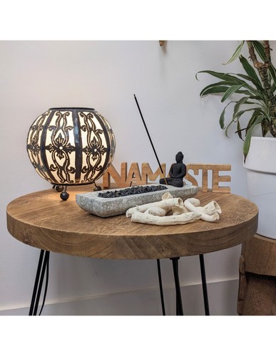 Porte-encens de luxe Bouddha en pierre de Java gri - Imagen 4 de 5