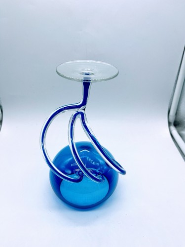 Blaues Jozefina Kunstglas Windlicht - Bild 3 von 3