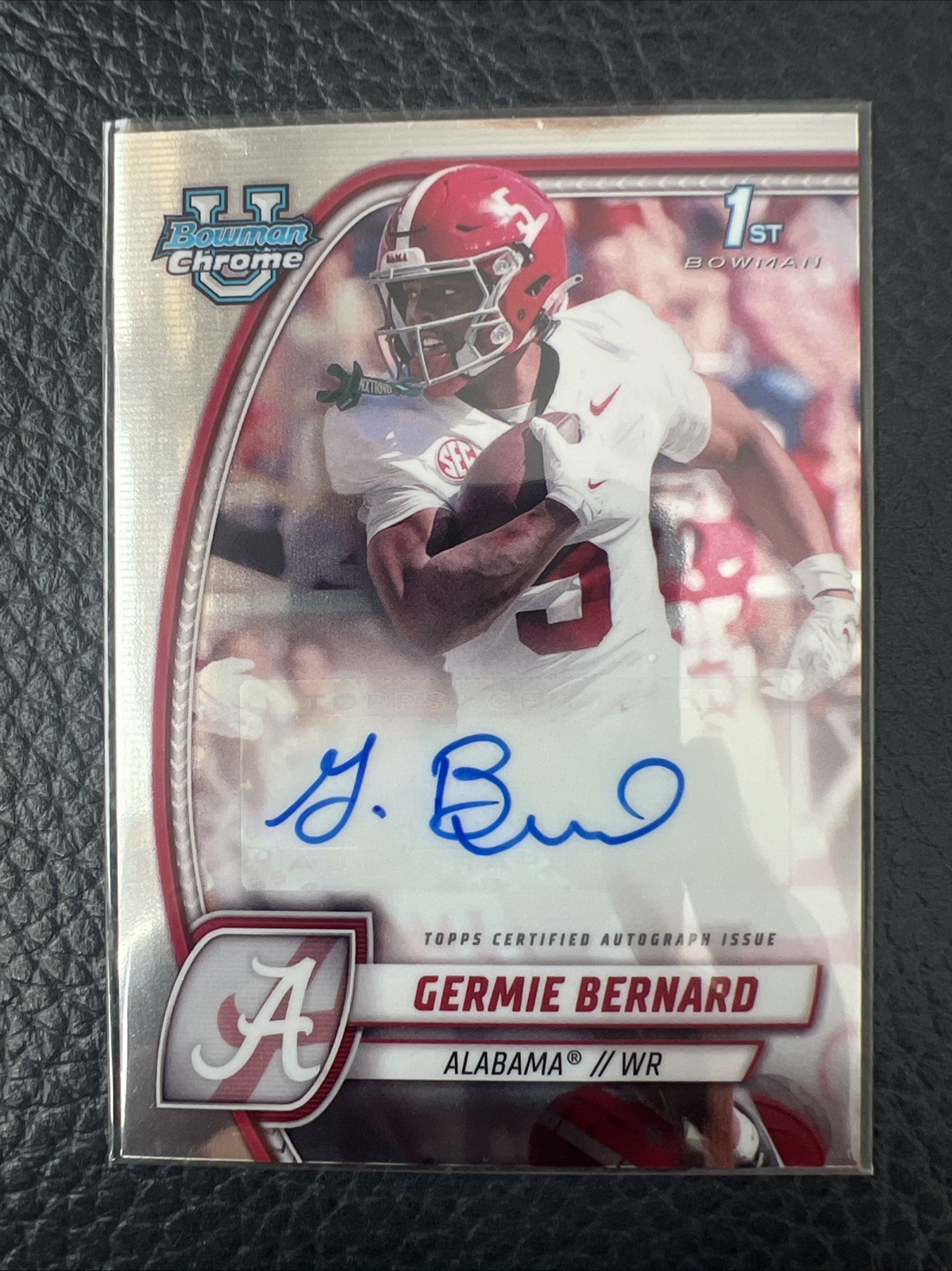 Germie Bernard 2024 1st Bowman University Chrome Auto Alabama NCAA
