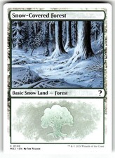 MTG - Snow-Covered Forest (White Border) 120 - Mystery Booster 2 NM