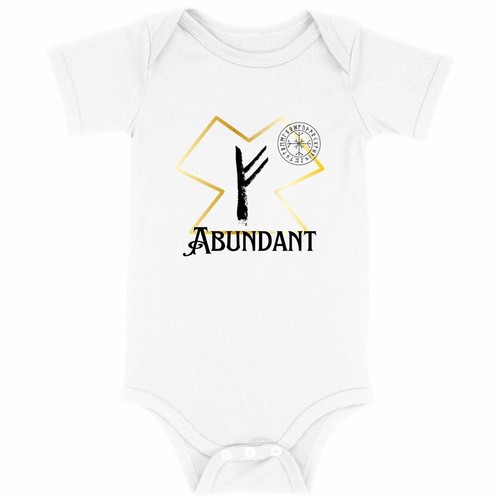 Abundant Viking Rune: 100% Organic Cotton Baby Bodysuit - Picture 2 of 5