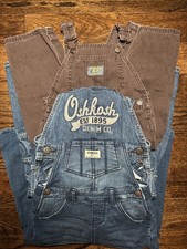 Lot 3 classic OshKosh B  gosh boys overalls 2 Blue denim 1 Brown corduroy pair