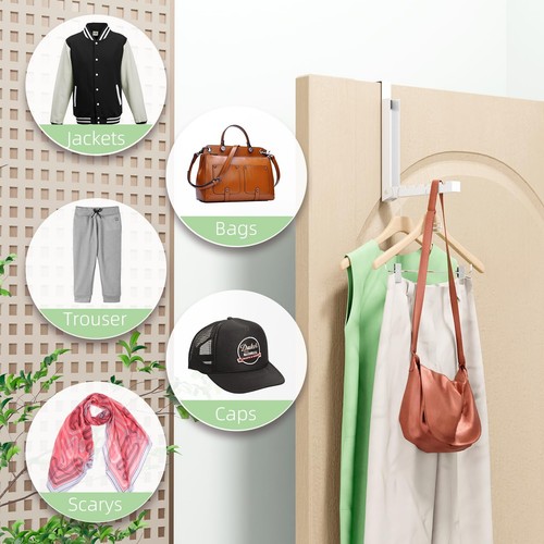 Over The Door Hanger Folding Clothes Drying Rack, Folding Hanging Coat Rack f... - Picture 3 of 7