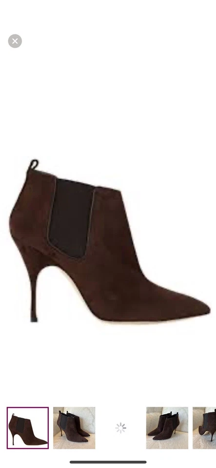 Sexy! 🔥MANOLO BLAHNIK Dildi Otto Botines Gamuza Marrón Chocolate Talla 40 Foto 2 de 4