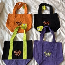 2025 Trader Joes Mini Canvas Tote Bag Set of 4 Halloween LIMITED edition 