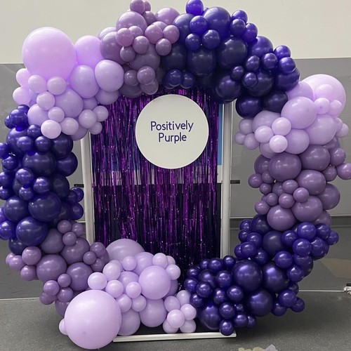 KYGNE Purple Balloons, 100 Packs 5 Inch Black Purple Latex Balloons, Small Da... - Picture 4 of 9