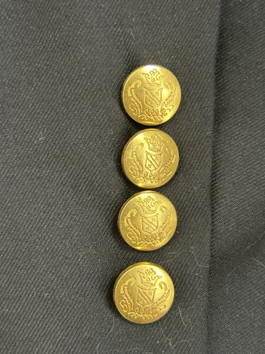Giacca Jos A Bank blu navy tinta unita doppiopetto blazer bottoni oro taglia 52R - Foto 6 di 9
