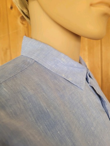 Banana Republic Shirt Mens Size L Light Blue Camden Fit Button Up~100% Linen - Bild 9 von 22