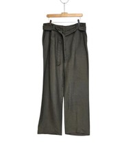Calvin Klein Olive Green Linen Blend Belted Wide Leg Pants Size 10 NWT