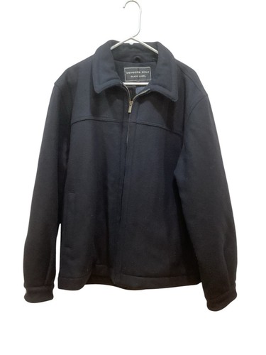 Members Only Black Label Jacket Mens XL Wool Blend Quilted Lining Insulated Zip - Picture 1 of 7