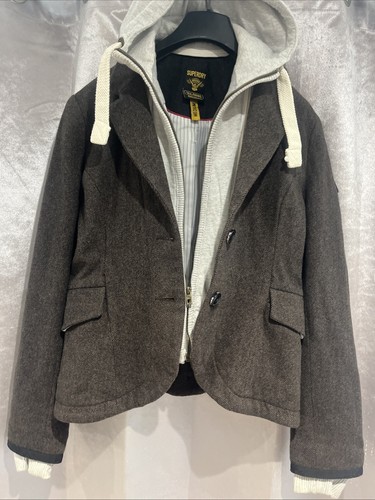 Superdry Tailoring Wollblazer Jacke 2in1 Medium Damen