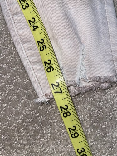 Vervet Peony Distressed Destroyed Crop Skinny Jeans Pink T5263 Raw Hem Damen 25 - Bild 9 von 14