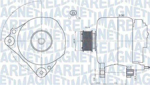 Alternatore con puleggia 063731810010 MAGNETI MARELLI per SKODA AUDI VW SEAT