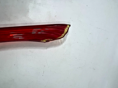 Vtg LE Smith Swung Glass Vase Amberina Red 25” Footed Mid Century Decor Pedestal - Picture 3 of 5