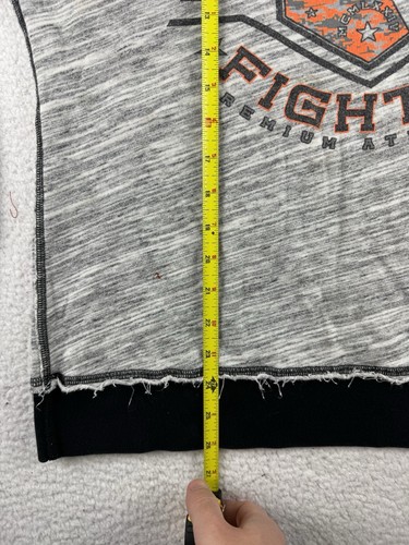 American Fighter Pullover Hoodie Sweatshirt Gray Black Orange Large Distressed - Picture 4 of 9