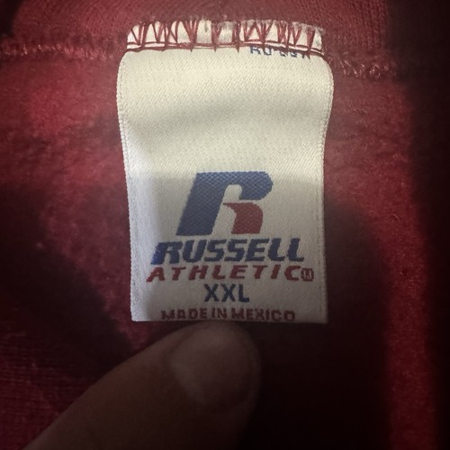 Vintage Russell Athletic Hoodie Red Pullover Sweatshirt XXL Made in Mexico - Picture 6 of 6