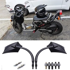 Black Aluminum Motorcycle Rear View Mirrors For Honda Ruckus Zoomer E X 50 NPS50