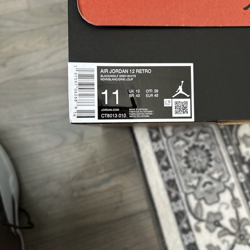 Air Jordan 12 Retro Black Wolf Grey - Picture 9 of 9